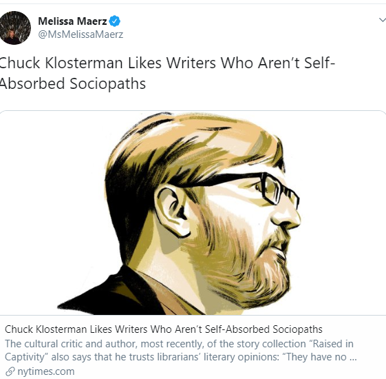 Chuck Klosterman Wife's Tweet About Husband Preference